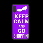 Coque  Iphone XS PREMIUM Keep Calm Go Shopping Violet