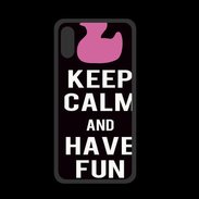 Coque  Iphone XS PREMIUM Keep Calm Have fun Noir
