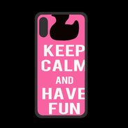 Coque  Iphone XS PREMIUM Keep Calm Have fun Rose