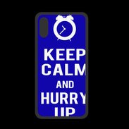 Coque  Iphone XS PREMIUM Keep Calm Hurry up Bleu