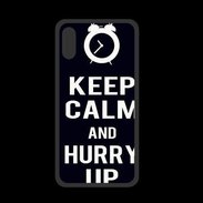 Coque  Iphone XS PREMIUM Keep Calm Hurry up Noir