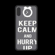 Coque  Iphone XS PREMIUM Keep Calm Hurry up Gris