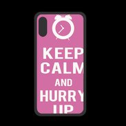 Coque  Iphone XS PREMIUM Keep Calm Hurry up Rose