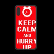 Coque  Iphone XS PREMIUM Keep Calm Hurry up Rouge