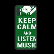 Coque  Iphone XS PREMIUM Keep Calm Listen music Vert
