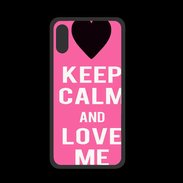 Coque  Iphone XS PREMIUM Keep Calm Love me Rose