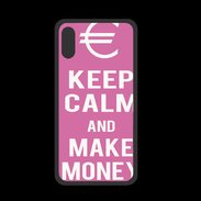 Coque  Iphone XS PREMIUM Keep Calm Make money Rose