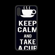 Coque  Iphone XS PREMIUM Keep Calm Take a cup Noir