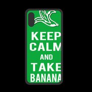 Coque  Iphone XS PREMIUM Keep Calm Take Banana Vert