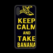 Coque  Iphone XS PREMIUM Keep Calm Take Banana Noir