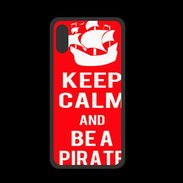 Coque  Iphone XS PREMIUM Keep Calm Be a Pirate Rouge
