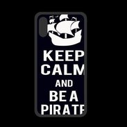 Coque  Iphone XS PREMIUM Keep Calm Be a Pirate Noir