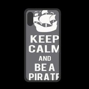 Coque  Iphone XS PREMIUM Keep Calm Be a Pirate Gris