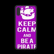 Coque  Iphone XS PREMIUM Keep Calm Be a Pirate Violet