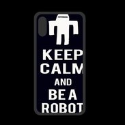 Coque  Iphone XS PREMIUM Keep Calm Be a Robot Noir