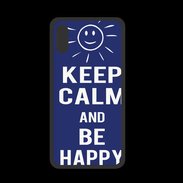 Coque  Iphone XS PREMIUM Keep Calm Be Happy Bleu