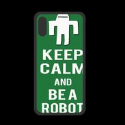 Coque  Iphone XS PREMIUM Keep Calm Be a Robot Vert
