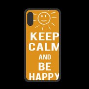 Coque  Iphone XS PREMIUM Keep Calm Be Happy Orange