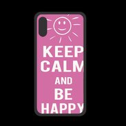 Coque  Iphone XS PREMIUM Keep Calm Be Happy Rose