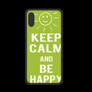 Coque  Iphone XS PREMIUM Keep Calm Be Happy Vert pomme
