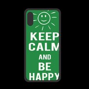 Coque  Iphone XS PREMIUM Keep Calm Be Happy Vert