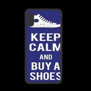 Coque  Iphone XS PREMIUM Keep Calm Buy Shoes Bleu