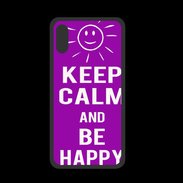 Coque  Iphone XS PREMIUM Keep Calm Be Happy Violet