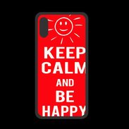 Coque  Iphone XS PREMIUM Keep Calm Be Happy Rouge