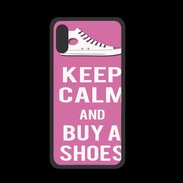 Coque  Iphone XS PREMIUM Keep Calm Buy Shoes Rose