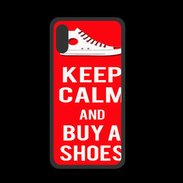 Coque  Iphone XS PREMIUM Keep Calm Buy Shoes Rouge