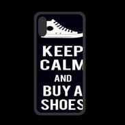 Coque  Iphone XS PREMIUM Keep Calm Buy Shoes Noir