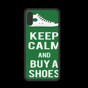 Coque  Iphone XS PREMIUM Keep Calm Buy Shoes Vert