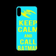 Coque  Iphone XS PREMIUM Keep Calm Batman Cyan