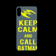 Coque  Iphone XS PREMIUM Keep Calm Call Batman Gris