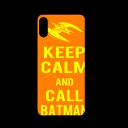Coque  Iphone XS PREMIUM Keep Calm Call Batman Orange