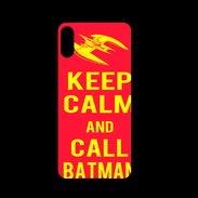 Coque  Iphone XS PREMIUM Keep Calm Call Batman Rouge