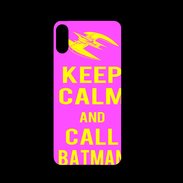 Coque  Iphone XS PREMIUM Keep Calm Call Batman Rose