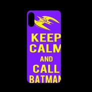 Coque  Iphone XS PREMIUM Keep Calm Call Batman Violet