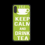 Coque  Iphone XS PREMIUM Keep Calm Drink Tea Vert pomme