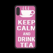 Coque  Iphone XS PREMIUM Keep Calm Drink Tea Rose