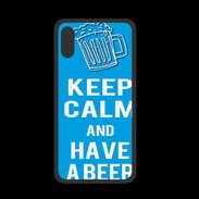 Coque  Iphone XS PREMIUM Keep Calm Have a beer Cyan