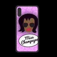 Coque  Iphone XS PREMIUM Miss Champagne Black