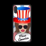 Coque  Iphone XS PREMIUM Miss USA Chatain
