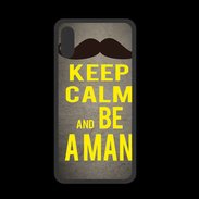 Coque  Iphone XS PREMIUM Keep Calm Be a Man Gris