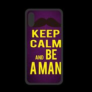 Coque  Iphone XS PREMIUM Keep Calm Be a Man Violet