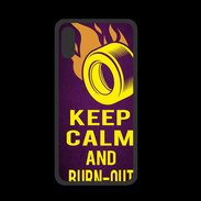 Coque  Iphone XS PREMIUM Keep Calm and Burn Out violet