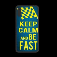 Coque  Iphone XS PREMIUM Keep Calm and Be Fast Bleu