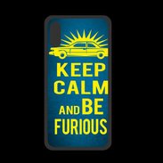 Coque  Iphone XS PREMIUM Keep Calm and Be Furious Bleu