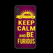 Coque  Iphone XS PREMIUM Keep Calm and Be Furious Rose