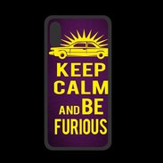 Coque  Iphone XS PREMIUM Keep Calm and Be Furious Violet